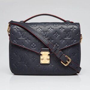 Louis Vuitton Marine Rouge Monogram Empreinte Leather Pochette Metis Bag